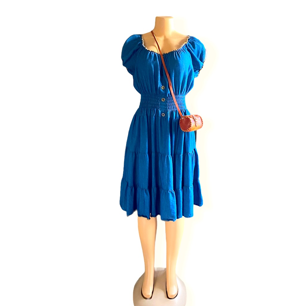 Millenium Blue Ruffle Dress Size L